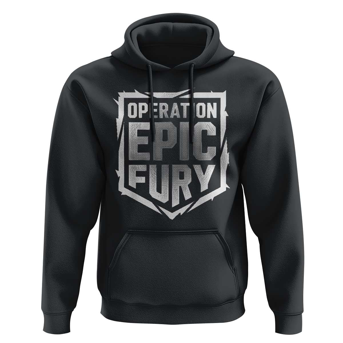 Operation Epic Fury Bold Tactical Shield Graphic Hoodie Strong Patriotic Statement Freedom Supporters