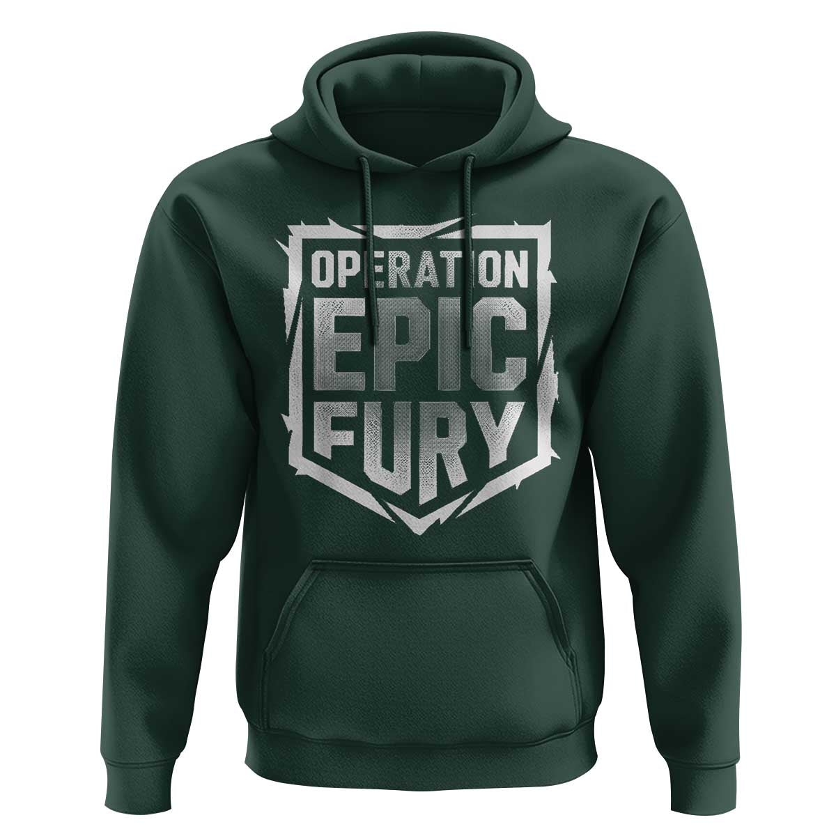 Operation Epic Fury Bold Tactical Shield Graphic Hoodie Strong Patriotic Statement Freedom Supporters