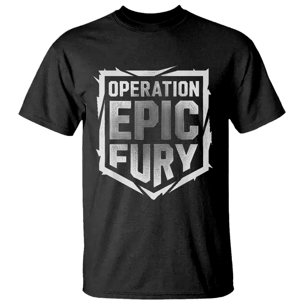 Operation Epic Fury Bold Tactical Shield Graphic T Shirt Strong Patriotic Statement Freedom Supporters