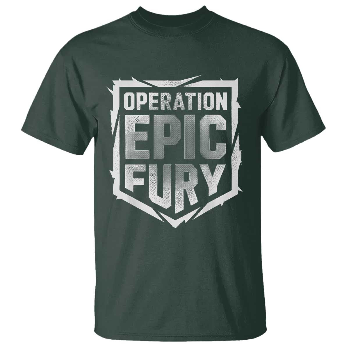 Operation Epic Fury Bold Tactical Shield Graphic T Shirt Strong Patriotic Statement Freedom Supporters