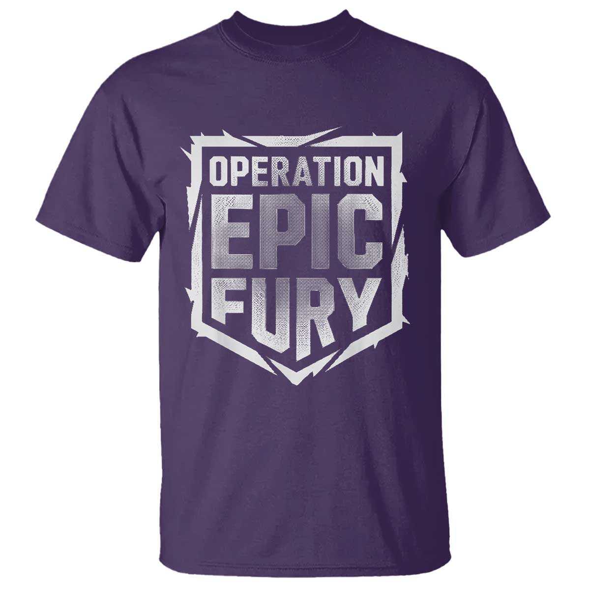 Operation Epic Fury Bold Tactical Shield Graphic T Shirt Strong Patriotic Statement Freedom Supporters