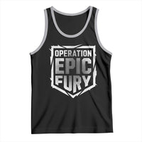 Operation Epic Fury Bold Tactical Shield Graphic Tank Top Strong Patriotic Statement Freedom Supporters