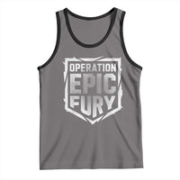 Operation Epic Fury Bold Tactical Shield Graphic Tank Top Strong Patriotic Statement Freedom Supporters