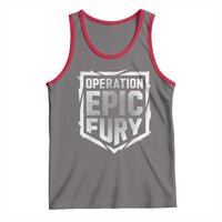 Operation Epic Fury Bold Tactical Shield Graphic Tank Top Strong Patriotic Statement Freedom Supporters