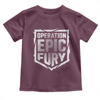 Operation Epic Fury Bold Tactical Shield Graphic Toddler T Shirt Strong Patriotic Statement Freedom Supporters