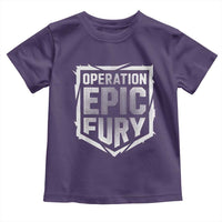 Operation Epic Fury Bold Tactical Shield Graphic Toddler T Shirt Strong Patriotic Statement Freedom Supporters