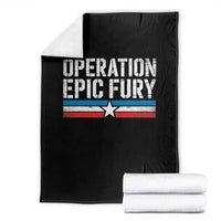 Operation Epic Fury Retro Patriotic Stripe Throw Blanket Vintage American Strength Freedom Supporters