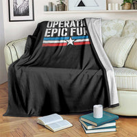Operation Epic Fury Retro Patriotic Stripe Throw Blanket Vintage American Strength Freedom Supporters