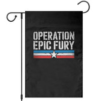 Operation Epic Fury Retro Patriotic Stripe Garden Flag Vintage American Strength Freedom Supporters
