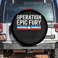 Operation Epic Fury Retro Patriotic Stripe Spare Tire Cover Vintage American Strength Freedom Supporters