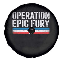 Operation Epic Fury Retro Patriotic Stripe Spare Tire Cover Vintage American Strength Freedom Supporters