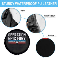 Operation Epic Fury Retro Patriotic Stripe Spare Tire Cover Vintage American Strength Freedom Supporters