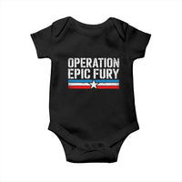 Operation Epic Fury Retro Patriotic Stripe Baby Onesie Vintage American Strength Freedom Supporters