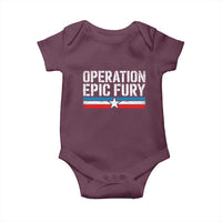Operation Epic Fury Retro Patriotic Stripe Baby Onesie Vintage American Strength Freedom Supporters