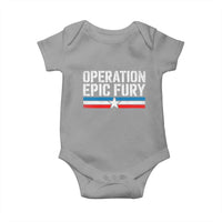 Operation Epic Fury Retro Patriotic Stripe Baby Onesie Vintage American Strength Freedom Supporters