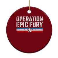 Operation Epic Fury Retro Patriotic Stripe Ceramic Ornament Vintage American Strength Freedom Supporters