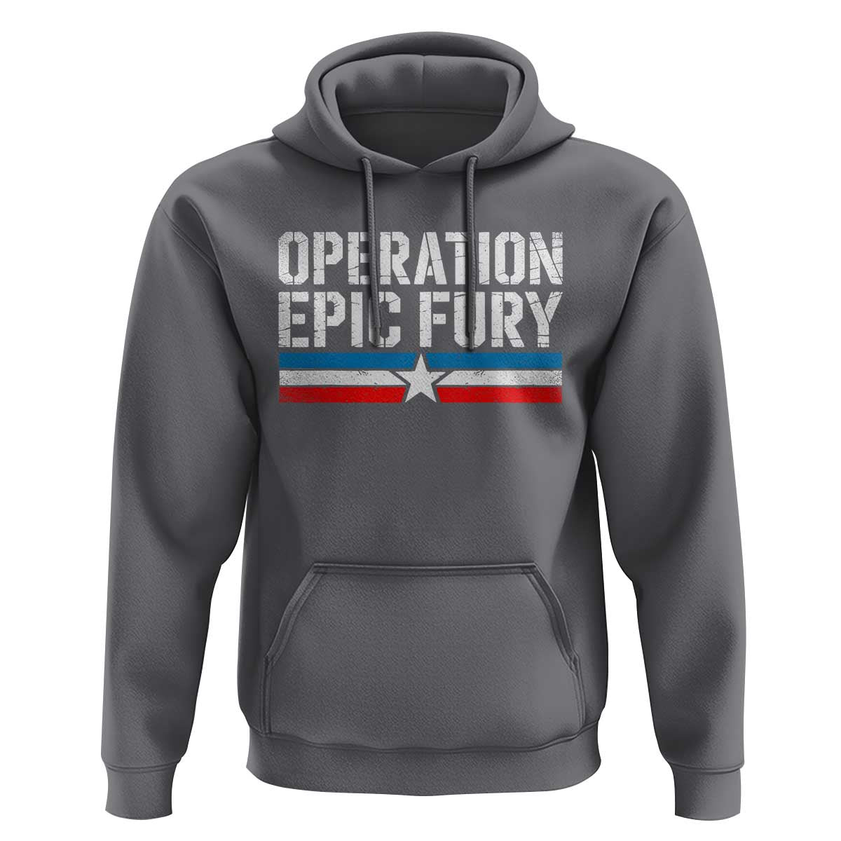 Operation Epic Fury Retro Patriotic Stripe Hoodie Vintage American Strength Freedom Supporters
