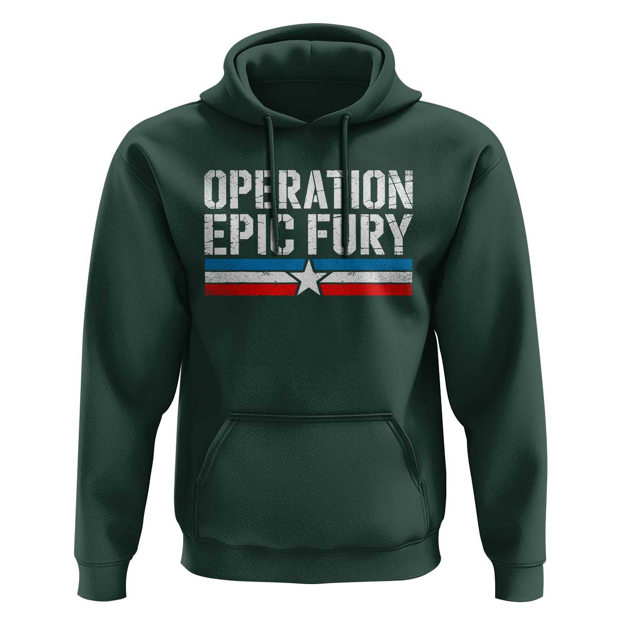 Operation Epic Fury Retro Patriotic Stripe Hoodie Vintage American Strength Freedom Supporters