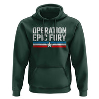 Operation Epic Fury Retro Patriotic Stripe Hoodie Vintage American Strength Freedom Supporters