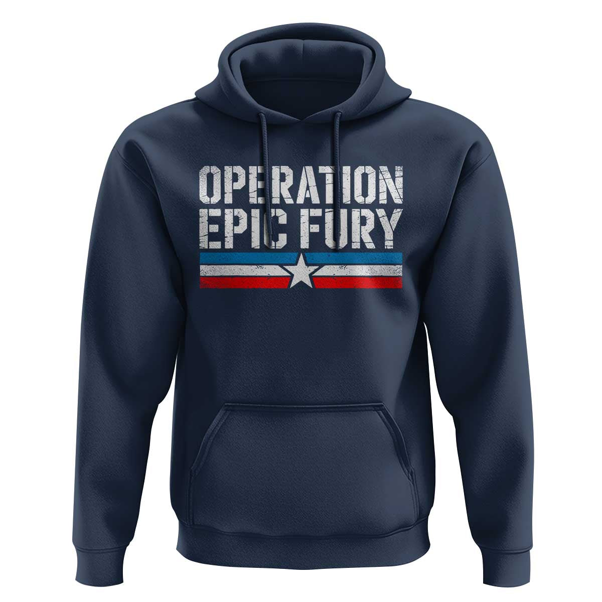 Operation Epic Fury Retro Patriotic Stripe Hoodie Vintage American Strength Freedom Supporters