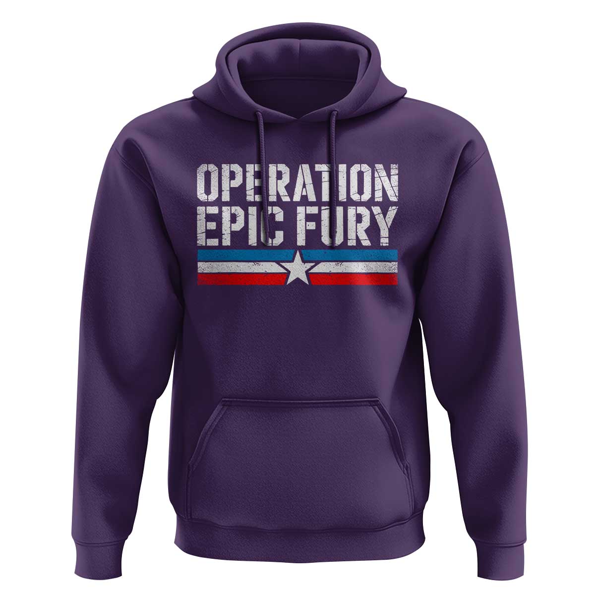 Operation Epic Fury Retro Patriotic Stripe Hoodie Vintage American Strength Freedom Supporters