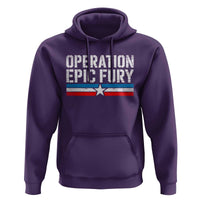 Operation Epic Fury Retro Patriotic Stripe Hoodie Vintage American Strength Freedom Supporters