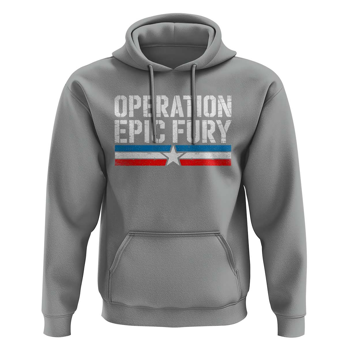 Operation Epic Fury Retro Patriotic Stripe Hoodie Vintage American Strength Freedom Supporters