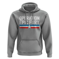 Operation Epic Fury Retro Patriotic Stripe Hoodie Vintage American Strength Freedom Supporters