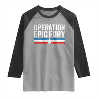 Operation Epic Fury Retro Patriotic Stripe Raglan Shirt Vintage American Strength Freedom Supporters