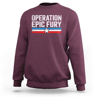 Operation Epic Fury Retro Patriotic Stripe Sweatshirt Vintage American Strength Freedom Supporters