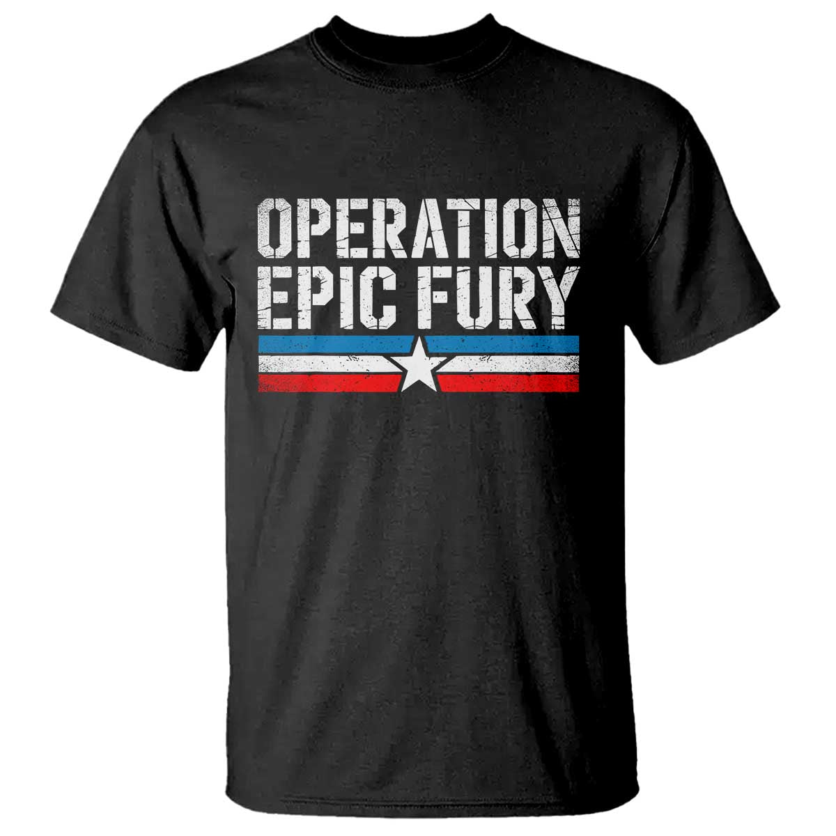 Operation Epic Fury Retro Patriotic Stripe T Shirt Vintage American Strength Freedom Supporters