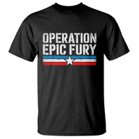 Operation Epic Fury Retro Patriotic Stripe T Shirt Vintage American Strength Freedom Supporters