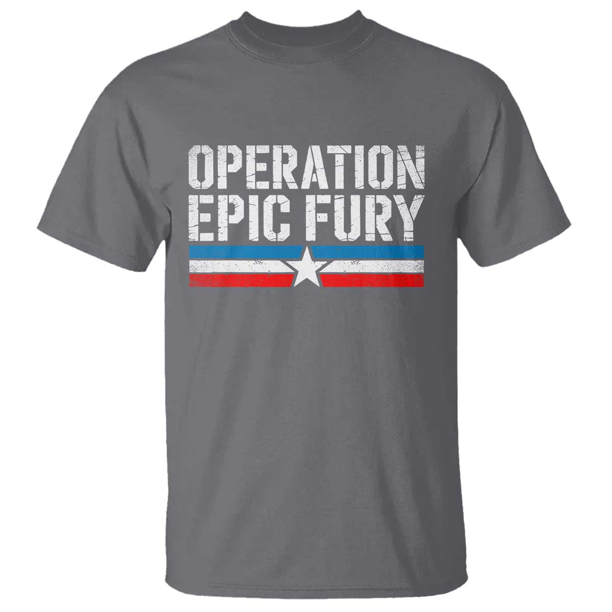 Operation Epic Fury Retro Patriotic Stripe T Shirt Vintage American Strength Freedom Supporters