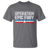 Operation Epic Fury Retro Patriotic Stripe T Shirt Vintage American Strength Freedom Supporters