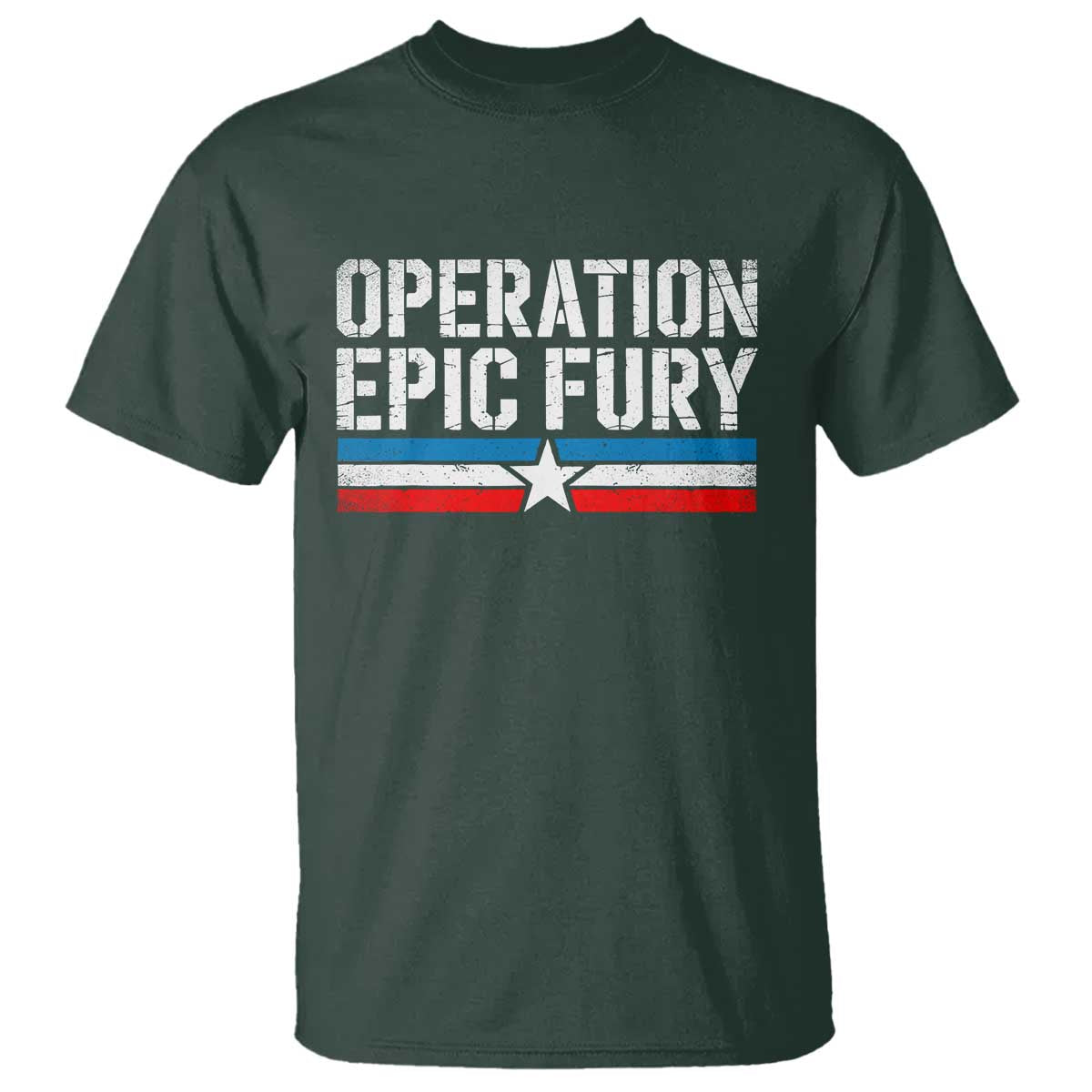 Operation Epic Fury Retro Patriotic Stripe T Shirt Vintage American Strength Freedom Supporters