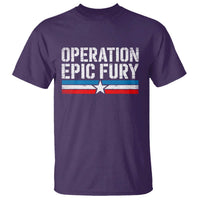 Operation Epic Fury Retro Patriotic Stripe T Shirt Vintage American Strength Freedom Supporters