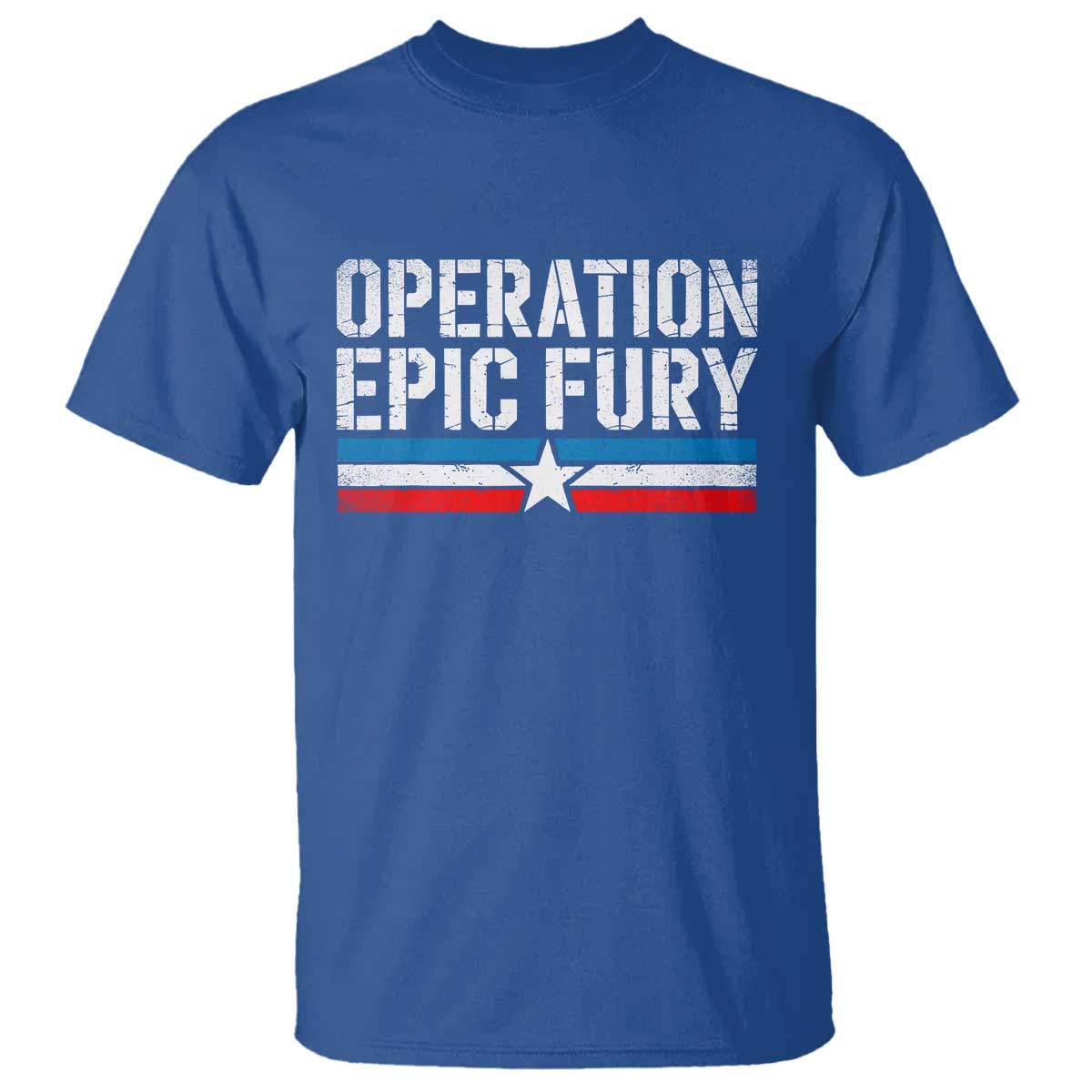 Operation Epic Fury Retro Patriotic Stripe T Shirt Vintage American Strength Freedom Supporters