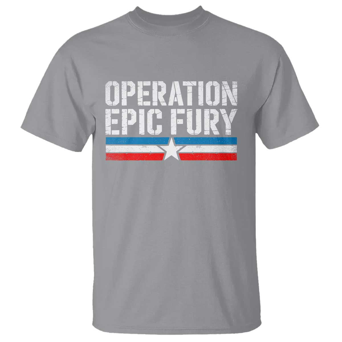 Operation Epic Fury Retro Patriotic Stripe T Shirt Vintage American Strength Freedom Supporters