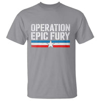 Operation Epic Fury Retro Patriotic Stripe T Shirt Vintage American Strength Freedom Supporters
