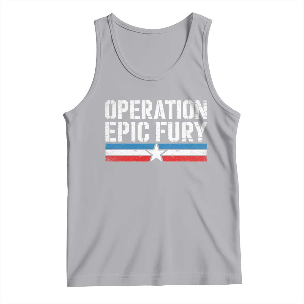 Operation Epic Fury Retro Patriotic Stripe Tank Top Vintage American Strength Freedom Supporters