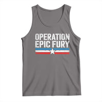 Operation Epic Fury Retro Patriotic Stripe Tank Top Vintage American Strength Freedom Supporters