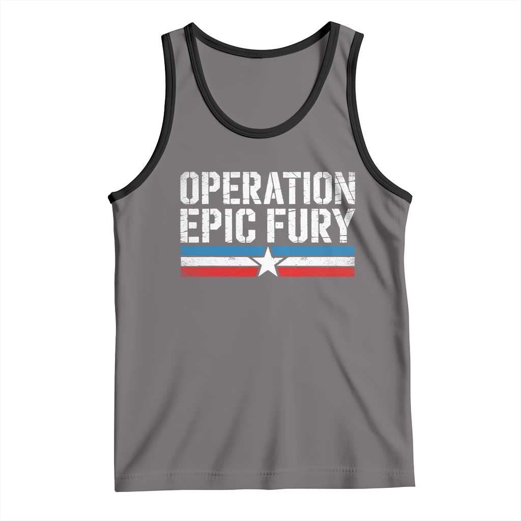 Operation Epic Fury Retro Patriotic Stripe Tank Top Vintage American Strength Freedom Supporters