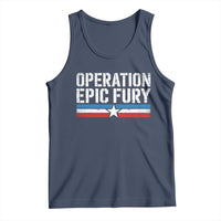 Operation Epic Fury Retro Patriotic Stripe Tank Top Vintage American Strength Freedom Supporters