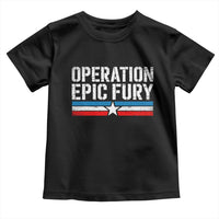 Operation Epic Fury Retro Patriotic Stripe Toddler T Shirt Vintage American Strength Freedom Supporters