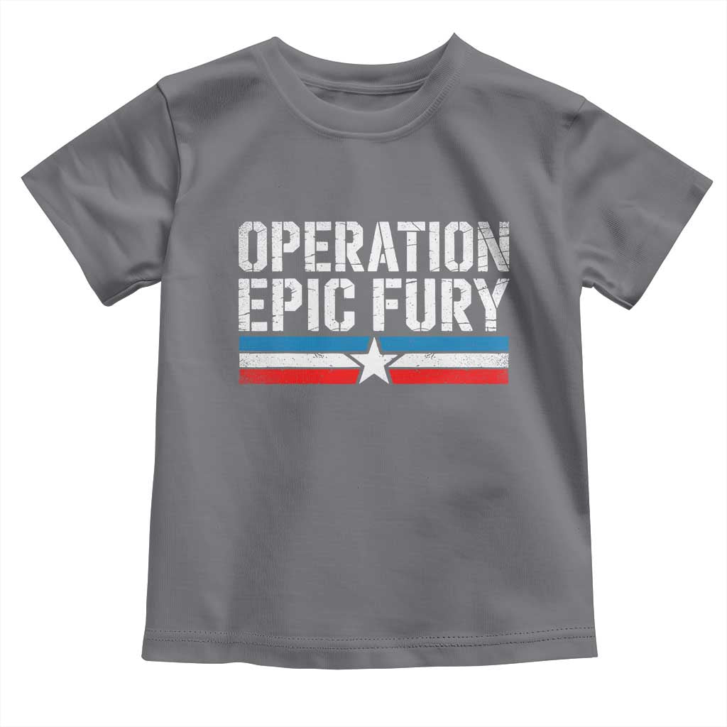Operation Epic Fury Retro Patriotic Stripe Toddler T Shirt Vintage American Strength Freedom Supporters