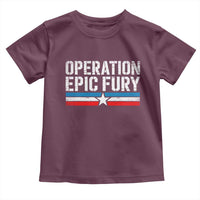 Operation Epic Fury Retro Patriotic Stripe Toddler T Shirt Vintage American Strength Freedom Supporters