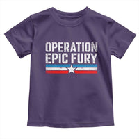Operation Epic Fury Retro Patriotic Stripe Toddler T Shirt Vintage American Strength Freedom Supporters