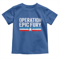 Operation Epic Fury Retro Patriotic Stripe Toddler T Shirt Vintage American Strength Freedom Supporters