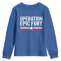Operation Epic Fury Retro Patriotic Stripe Youth Sweatshirt Vintage American Strength Freedom Supporters