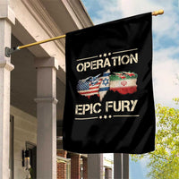 Operation Epic Fury USA Israel Garden Flag Patriotic Military Peace Through Strength